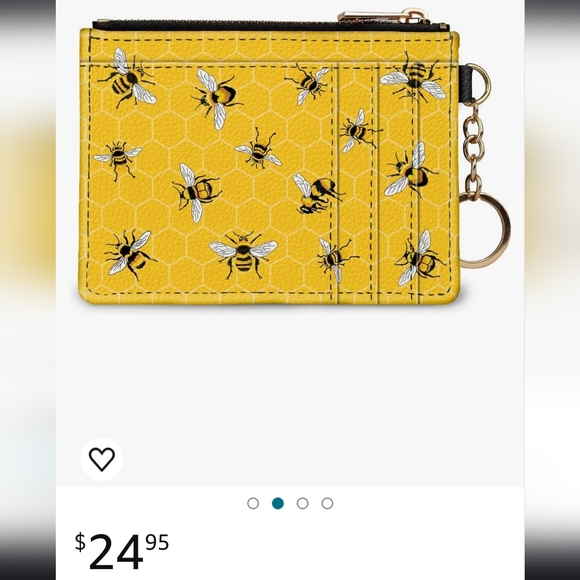 NWT monargue RFID protected card /cash wallet w/keyring polka dots - Picture 5 of 5